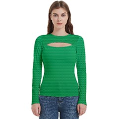 Green Lego Texture, Lego Background, Lego Texture, Green Women s Cut Out Long Sleeve T