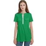 Green Lego Texture, Lego Background, Lego Texture, Green Women s Zip Front V-Neck Short Sleeve Casual Top Pocket Shirt