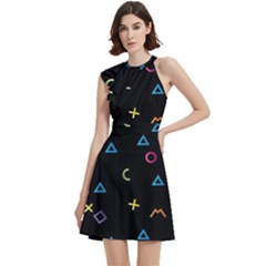 Cocktail Party Halter Sleeveless Dress With Pockets 