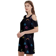 Women s Cold Shoulder Round Neck Mini Dress 