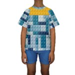 Lego, Background, Dots Kids  Short Sleeve Swimwear