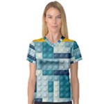 Lego, Background, Dots V-Neck Sport Mesh T-Shirt