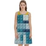 Lego, Background, Dots Round Neck Sleeve Casual Dress With Pockets