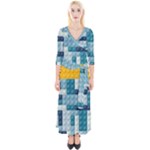 Lego, Background, Dots Quarter Sleeve Wrap Maxi Dress