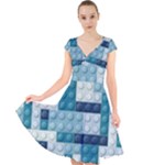 Lego, Background, Dots Cap Sleeve Front Wrap Midi Dress