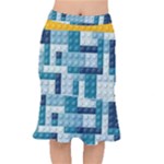 Lego, Background, Dots Short Mermaid Skirt