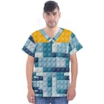 Lego, Background, Dots Men s V-Neck Scrub Top