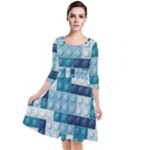 Lego, Background, Dots Quarter Sleeve Waist Band Dress