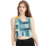 Lego, Background, Dots V-Neck Cropped Tank Top