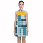 Lego, Background, Dots Velvet Halter Neckline Dress 