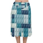 Lego, Background, Dots Velvet Flared Midi Skirt