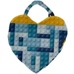 Lego, Background, Dots Giant Heart Shaped Tote