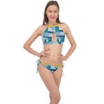 Lego, Background, Dots Cross Front Halter Bikini Set