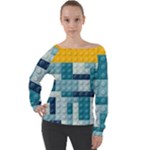 Lego, Background, Dots Off Shoulder Long Sleeve Velour Top