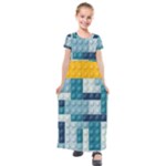 Lego, Background, Dots Kids  Short Sleeve Maxi Dress