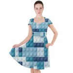 Lego, Background, Dots Cap Sleeve Midi Dress With Pockets