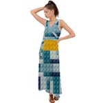 Lego, Background, Dots V-Neck Chiffon Maxi Dress