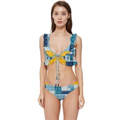 Low Cut Ruffle Edge Bikini Set 