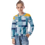 Lego, Background, Dots Kids  Long Sleeve T-Shirt with Frill 