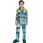 Lego, Background, Dots Kids  Long Sleeve Velvet Pajamas Set