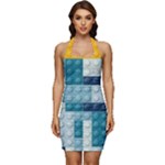 Lego, Background, Dots Sleeveless Wide Square Neckline Ruched Bodycon Dress