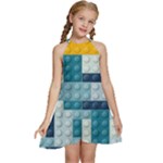 Lego, Background, Dots Kids  Halter Collar Waist Tie Chiffon Dress