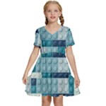 Lego, Background, Dots Kids  Short Sleeve Tiered Mini Dress