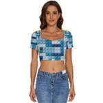 Lego, Background, Dots Short Sleeve Square Neckline Crop Top 