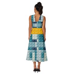 Sleeveless Cross Front Cocktail Midi Chiffon Dress 