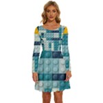 Lego, Background, Dots Long Sleeve Wide Neck Velvet Dress