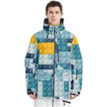 Lego, Background, Dots Men s Multi Pockets Zip Ski and Snowboard Waterproof Breathable Jacket