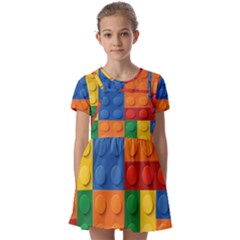 Kids  Short Sleeve Pinafore Style Dress 