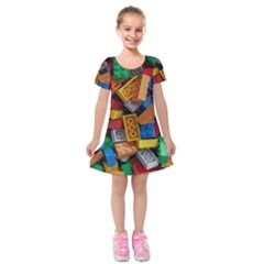 Lego, Toy Block, Colorfulness, Kids Kids  Short Sleeve Velvet Dress from ArtsNow.com