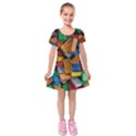 Kids  Short Sleeve Velvet Dress 