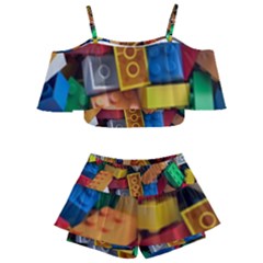 Kids  Off Shoulder Skirt Bikini 