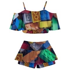 Kids  Off Shoulder Skirt Bikini 