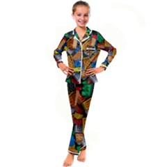 Kids  Satin Long Sleeve Pajamas Set 