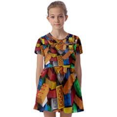 Kids  Short Sleeve Pinafore Style Dress 