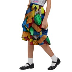 Kids  Ruffle Flared Wrap Midi Skirt 