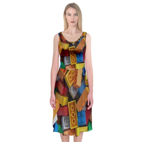 Lego, Toy Block, Colorfulness Midi Sleeveless Dress from ArtsNow.com