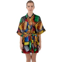 Half Sleeve Satin Kimono  