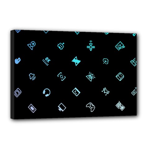 Noice, Dark, Gamer, Games, Gaming, Logo Canvas 18  x 12  (Stretched) from ArtsNow.com