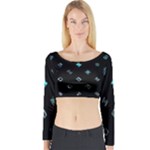 Noice, Dark, Gamer, Games, Gaming, Logo Long Sleeve Crop Top