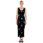 Noice, Dark, Gamer, Games, Gaming, Logo Fitted Maxi Dress