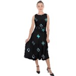 Noice, Dark, Gamer, Games, Gaming, Logo Midi Tie-Back Chiffon Dress