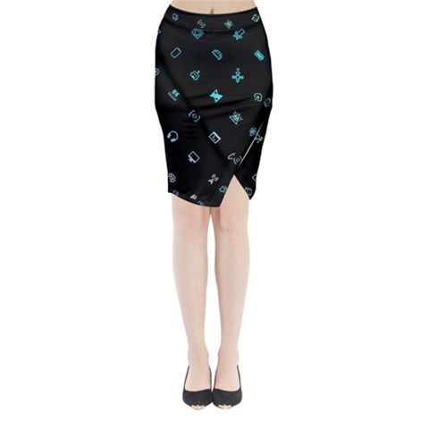 Noice, Dark, Gamer, Games, Gaming, Logo Midi Wrap Pencil Skirt from ArtsNow.com