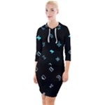 Noice, Dark, Gamer, Games, Gaming, Logo Quarter Sleeve Hood Bodycon Dress