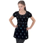 Noice, Dark, Gamer, Games, Gaming, Logo Puff Sleeve Tunic Top