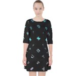 Noice, Dark, Gamer, Games, Gaming, Logo Quarter Sleeve Pocket Dress