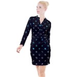 Noice, Dark, Gamer, Games, Gaming, Logo Button Long Sleeve Dress